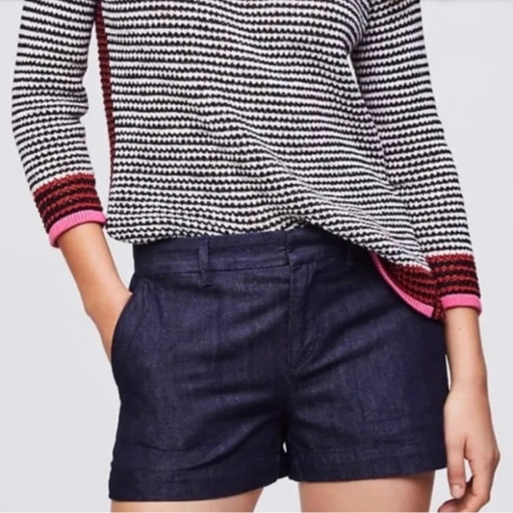LOFT Curvy Riviera Shorts Refined Denim Dark Wash Women's Size 14P NWT
